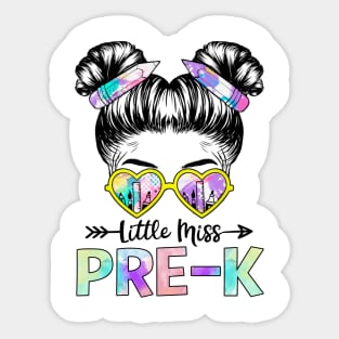 Little Miss Pre-K Girls Back To School Shirt Daughter Sticker